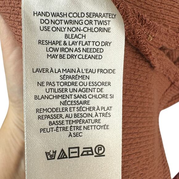 We the Free Mikah Henley Top Womens XL Layering Cuff Waffle Knit Notch Neck - Picture 7 of 10